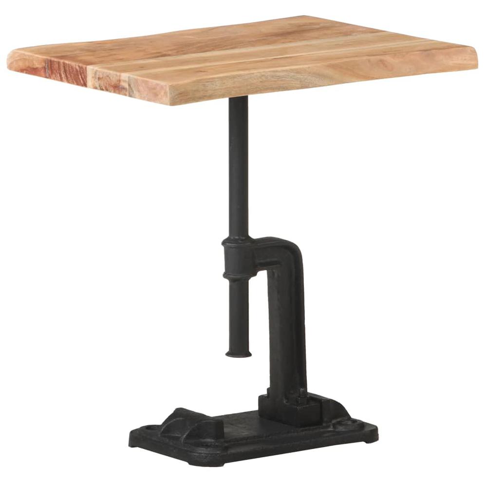 vidaXL Side Table Light Wood 17.7"x13.8"x18.9" Solid Acacia Wood & Cast Iron 1083