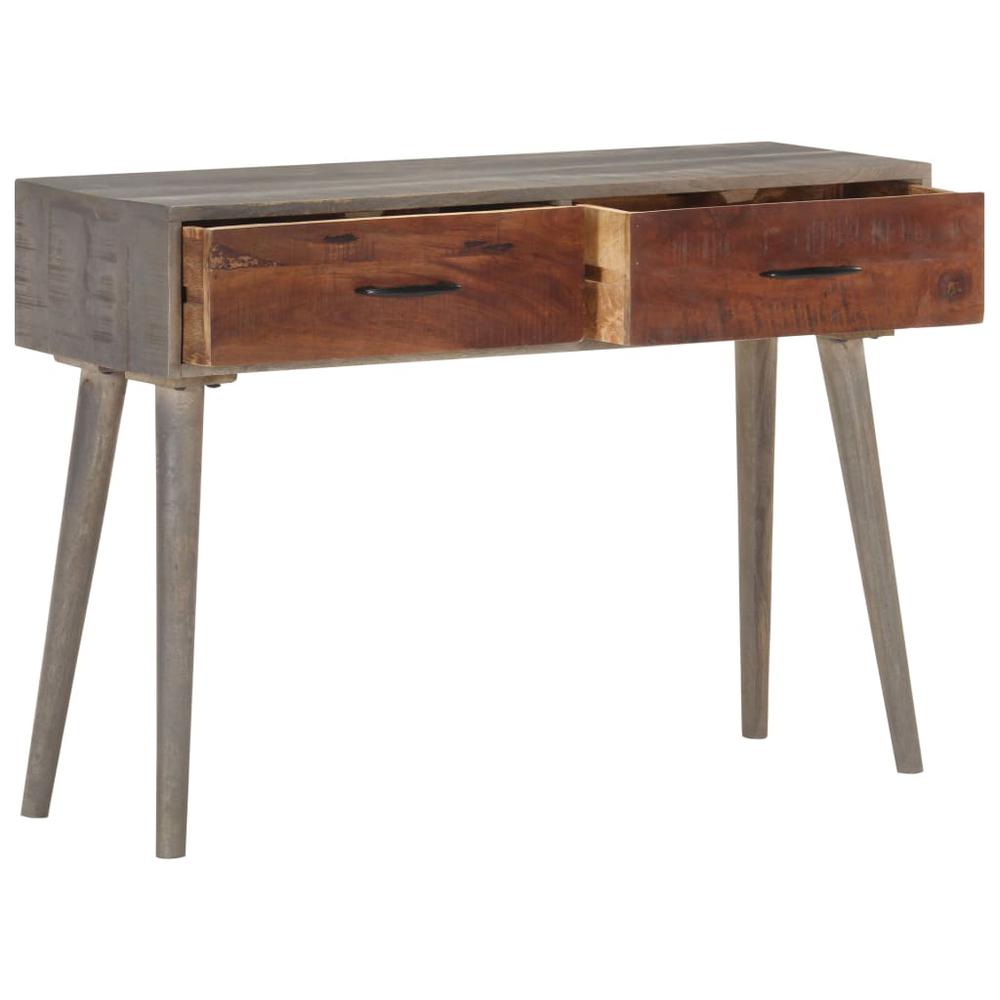 vidaXL Console Table Gray 43.3"x13.8"x29.5" Solid Rough Mango Wood, 321807