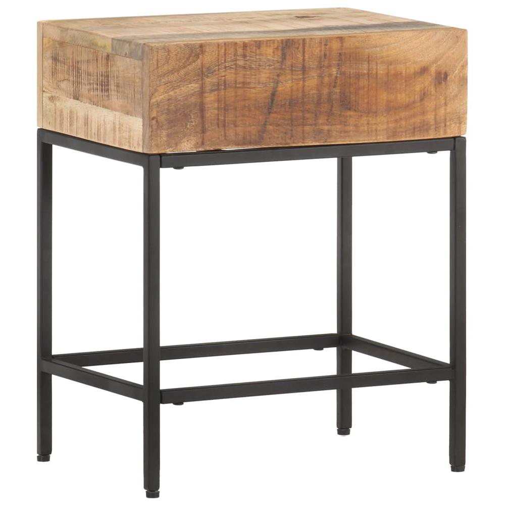 vidaXL Side Table 15.7"x11.8"x19.7" Solid Rough Mango Wood, 320938