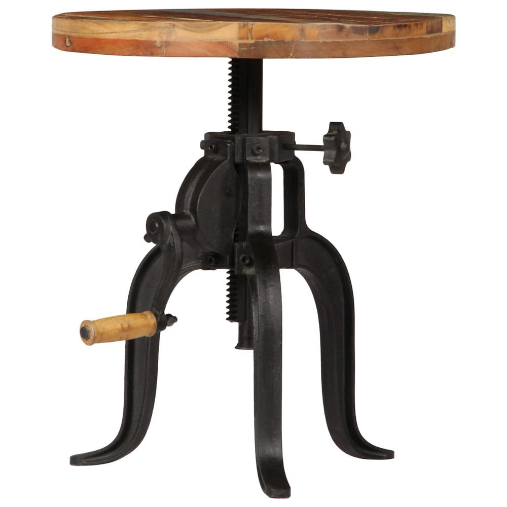 vidaXL Side Table 17.7"x (17.7"-24.4") Solid Reclaimed Wood and Cast Iron