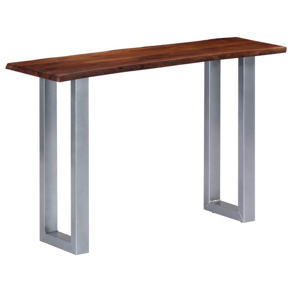 vidaXL Console Table 45.3"x13.8"x29.9" Solid Aacia Wood and Iron
