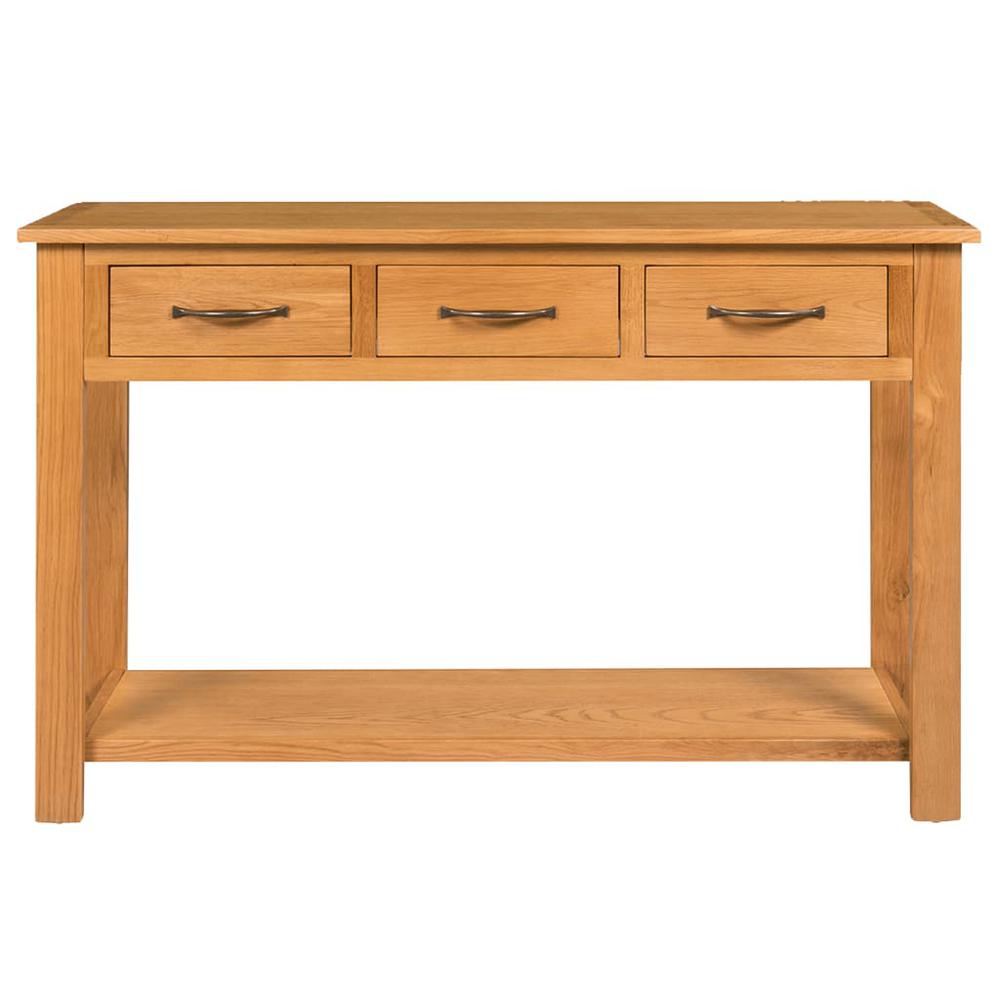 vidaXL Console Table 43.3"x13.7"x29.5" Solid Oak Wood