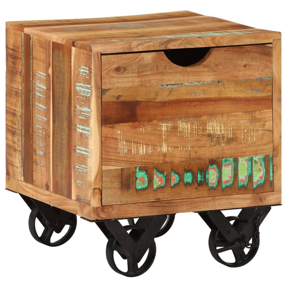 vidaXL Side Table 15.7"x15.7"x17.7" Solid Reclaimed Wood
