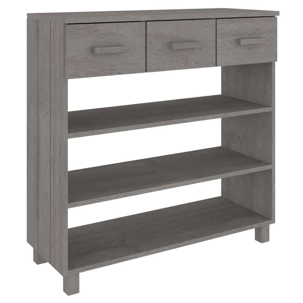 vidaXL Console Table Light Gray 35.4"x13.8"x35.4" Solid Wood Pine