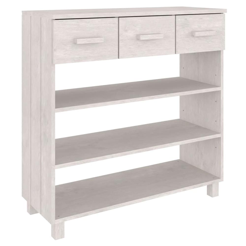 vidaXL Console Table White 35.4"x13.8"x35.4" Solid Wood Pine