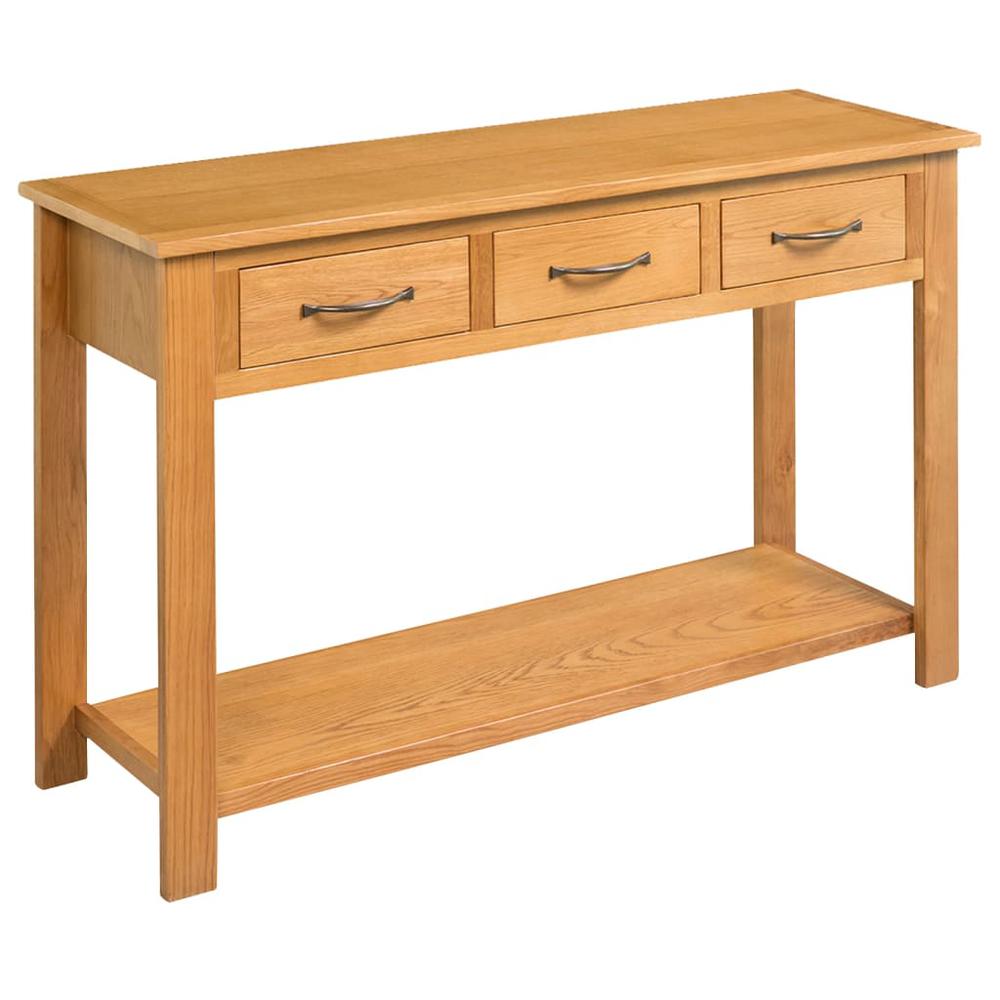 vidaXL Console Table 43.3"x13.7"x29.5" Solid Oak Wood