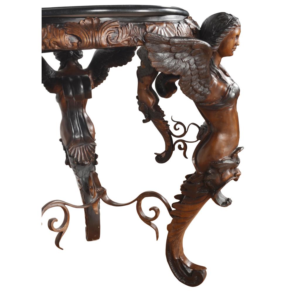 Roman Three Winged Lady Bronze Occasional Table