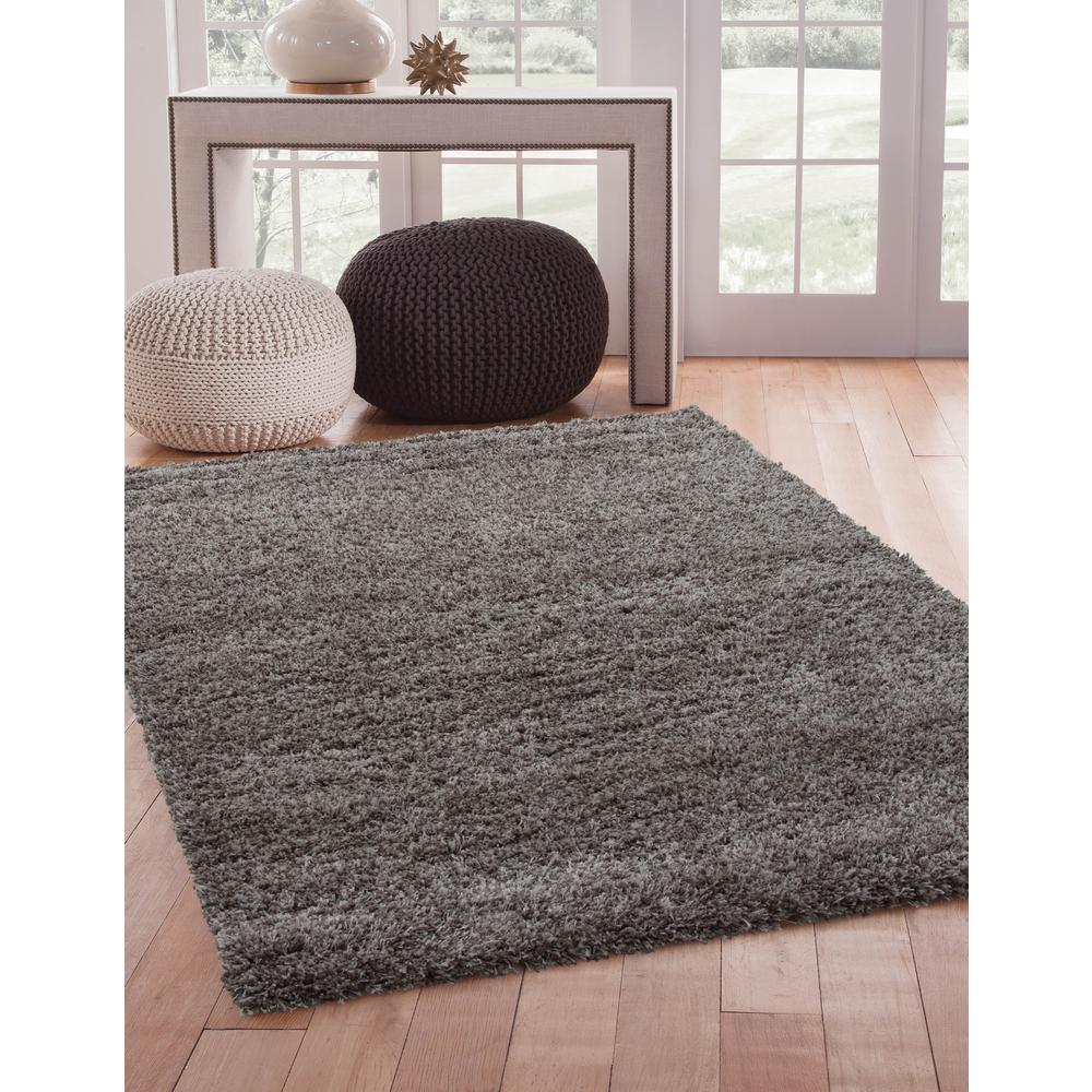 Comfort Shag Lt. Grey Olefin Area Rug, 7'10" x 10'6"