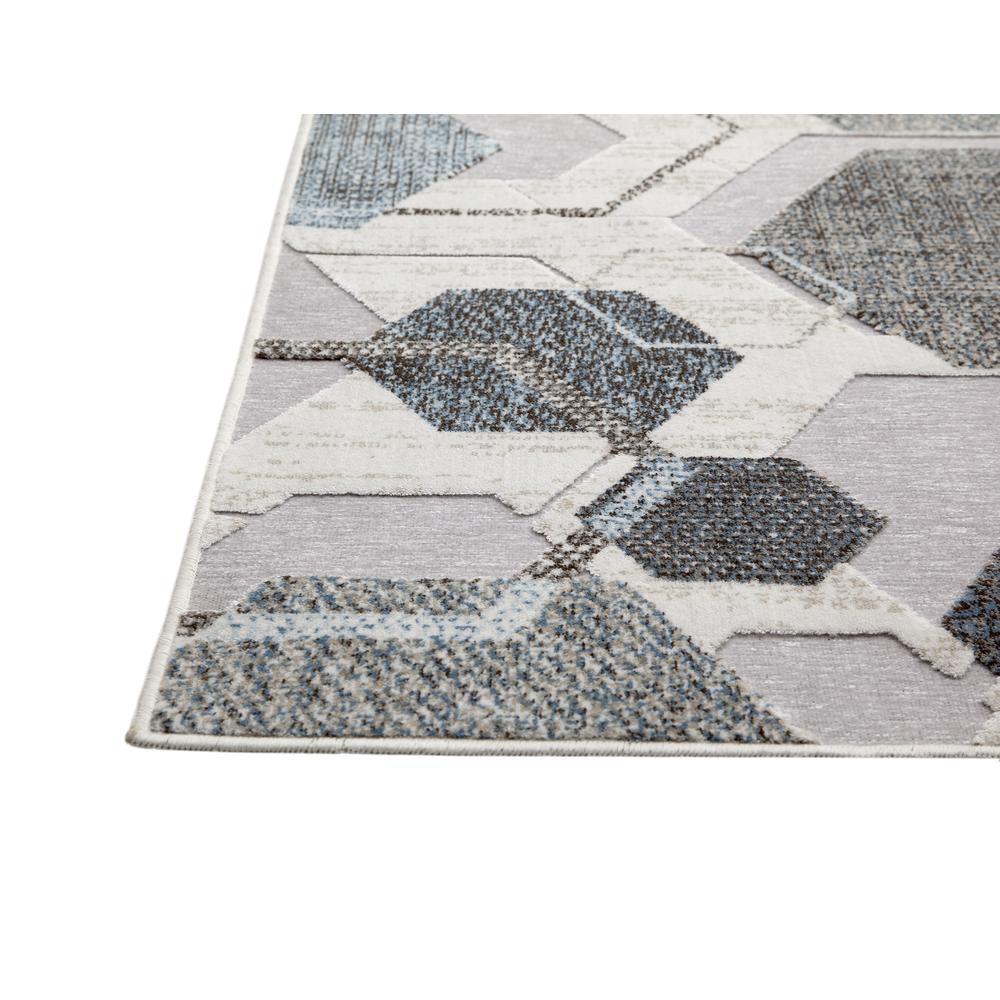 Napa Elio Grey/ Blue/ Multi Geometric Area Rug, 5'3" x 7'6"