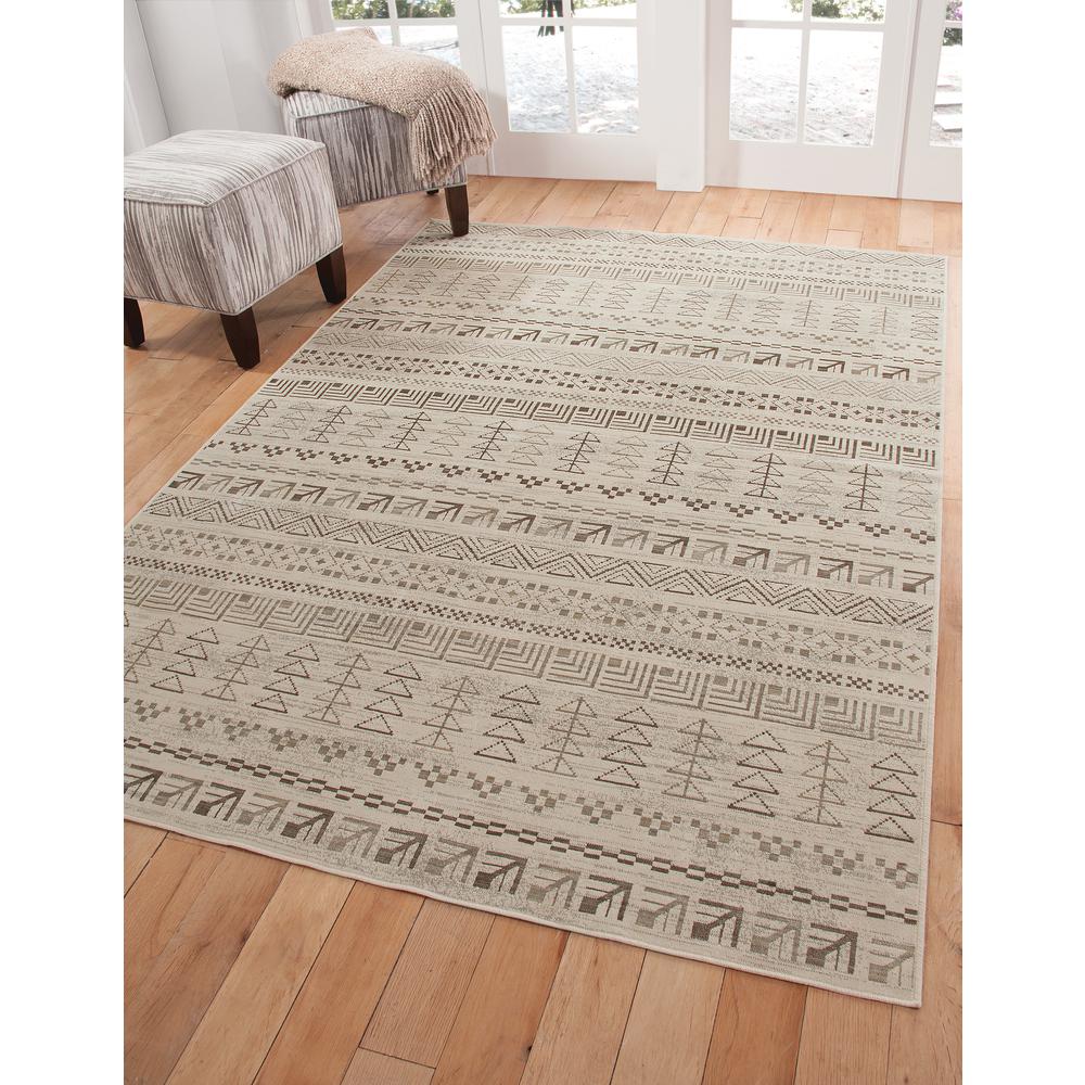 Sonoma Ambrose Ivory, Brown, and Natural Area Rug, 5'3" x 7'6"
