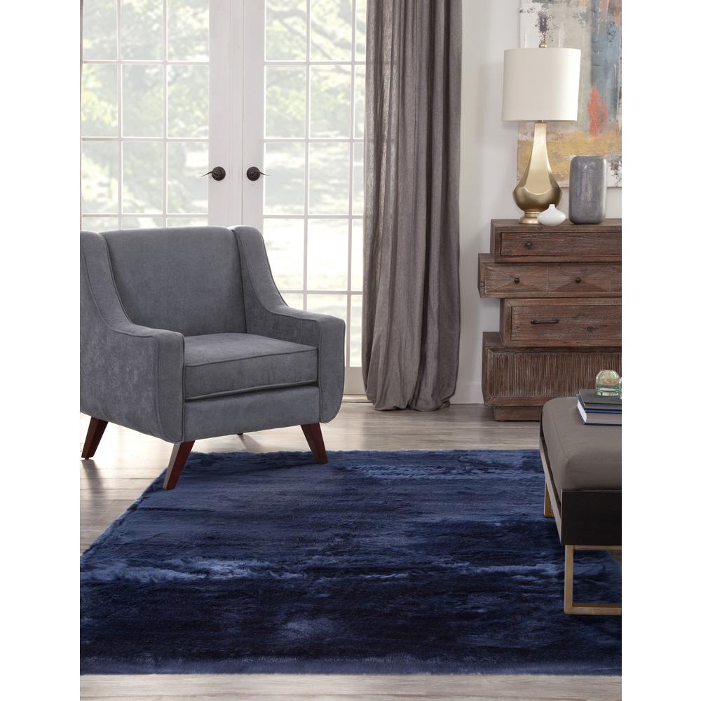 Mink Saphire Faux Fur Area Rug, 8' x 10'