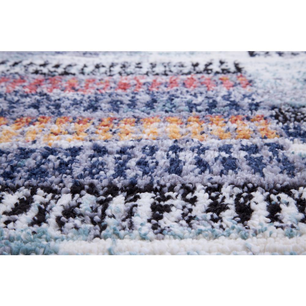 Sedona Larkin Blue, Multi-color Polyester Area Rug, 5'3" x 7'6"