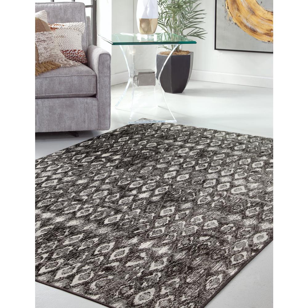 Sonoma Mabel Charcoal, Grey, and Ivory Area Rug, 7'10" x 10'1"