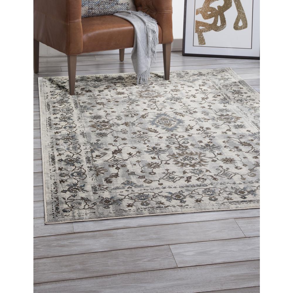 Sonoma Clayton Grey, Ivory, Brown, and Blue Area Rug, 7'10" x 10'1"