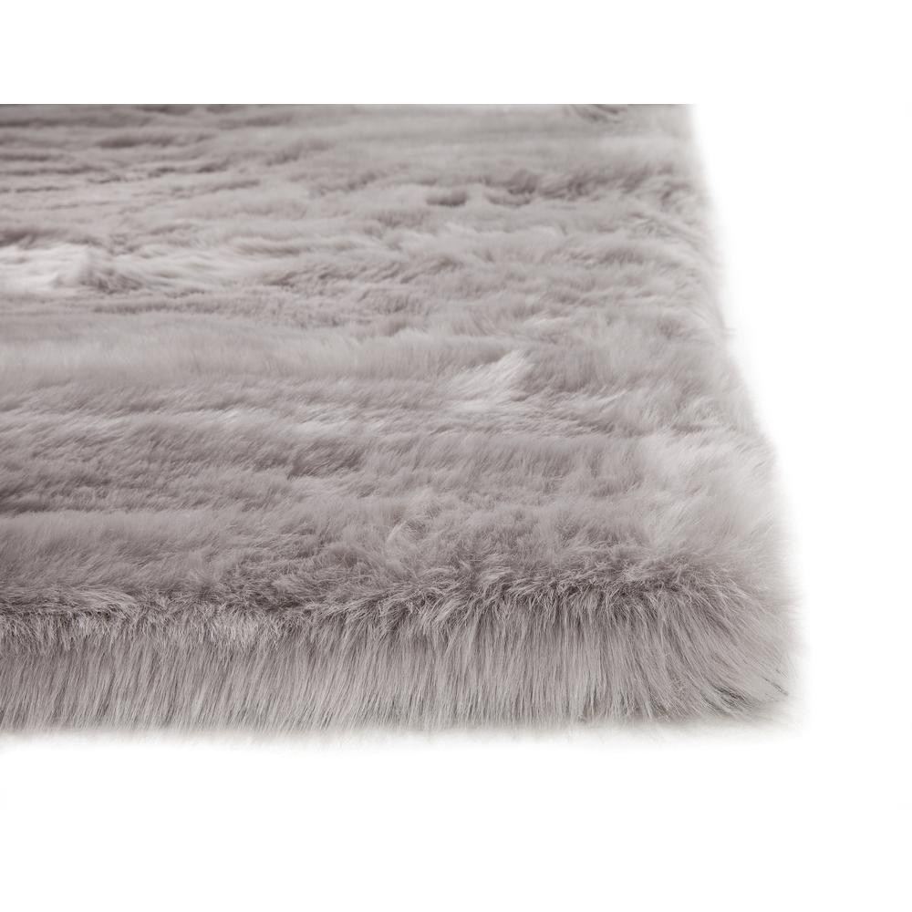 Mink Silver Faux Fur Area Rug, 8' x 10'