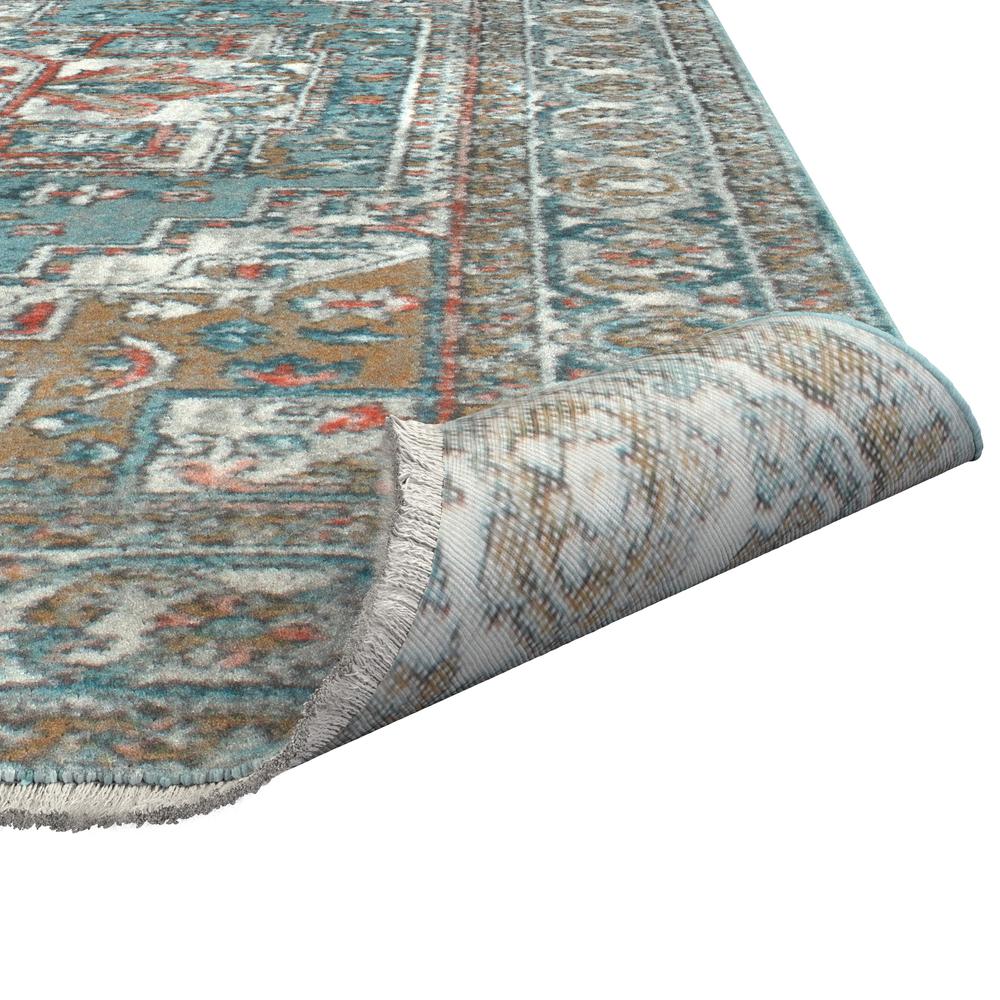 Laguna Highland Blue/Natural/Coral/Ivory Area Rug, 4' x 6'