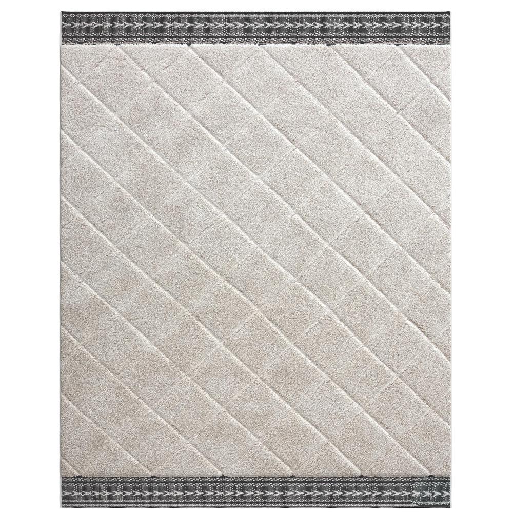 Denali Bijou Cream Polypropylene Tufted Area Rug, 7'10" x 10'1"