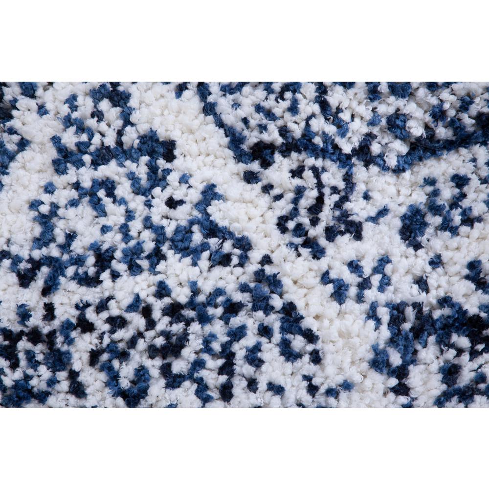 Oasis Delphine Royal Blue and White Polyester Area Rug, 7'10" x 10'1"
