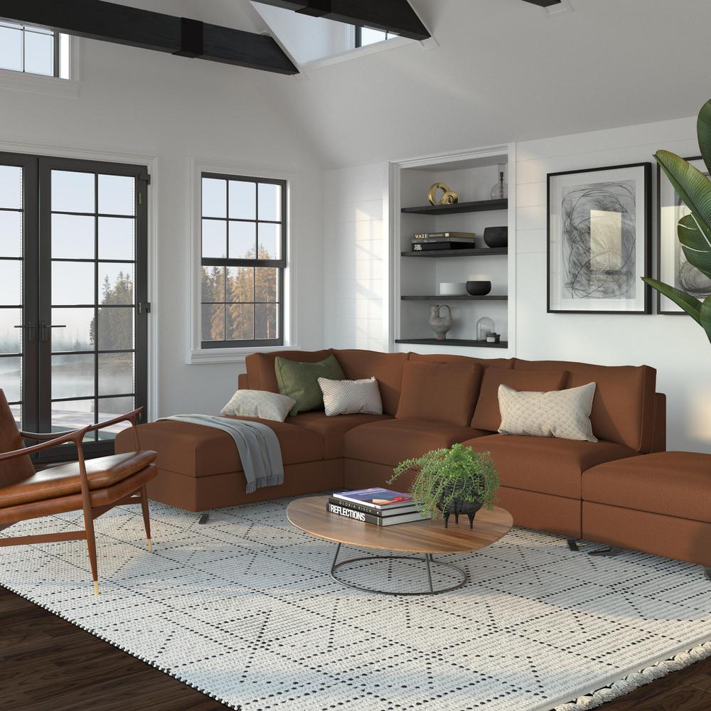 Vail Pardo Ivory and Charcoal - Wool and Cotton Area Rug with Tassels, 5' x 8'