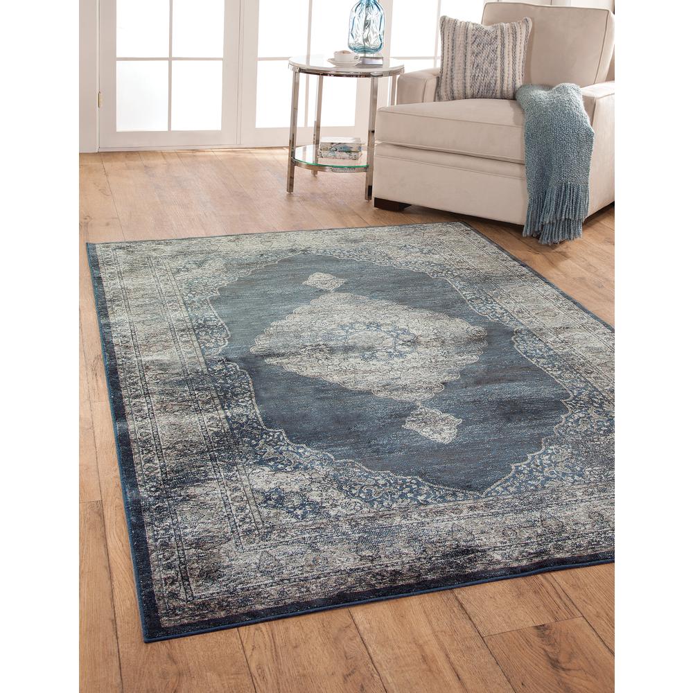 Sonoma Navy Blue/Silver Area Rug, 7'10" x 10'1"