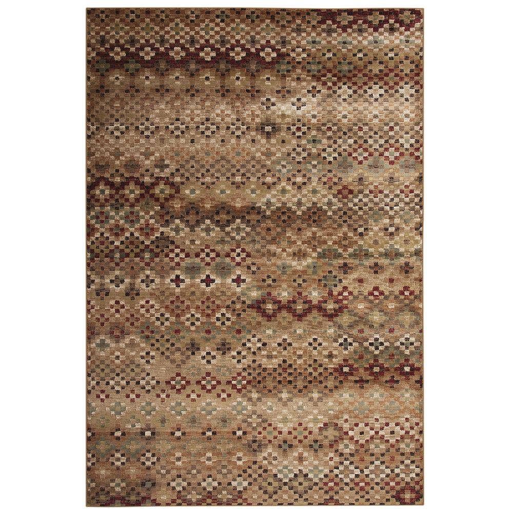 Sonoma Liano Tan/Beige/Rust/Chocolate Area Rug, 5'3" x 7'6"