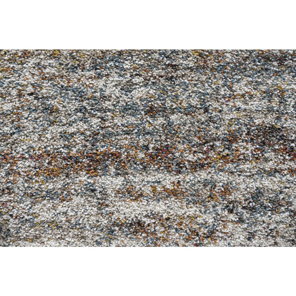 Granada Ezra Ivory, Blue, Orange, and Rust Olefin Shag Area Rug, 5'3" x 7'6"