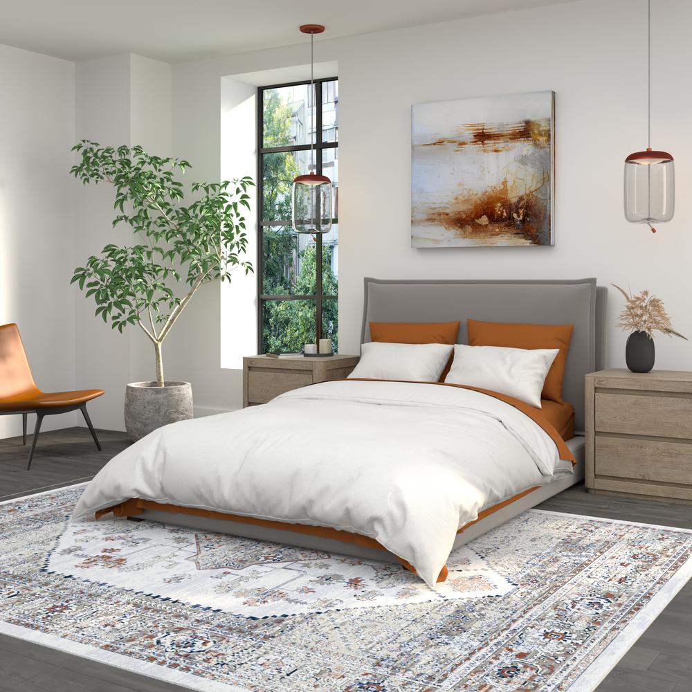 Summit Chevak Natural/Blue/Rust Area Rug, 3'11" x 5'7"