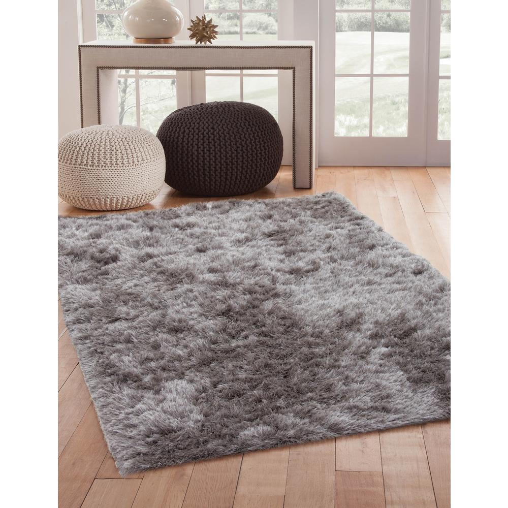 Luxe Shag Grey Area Rug, 5' x 8'