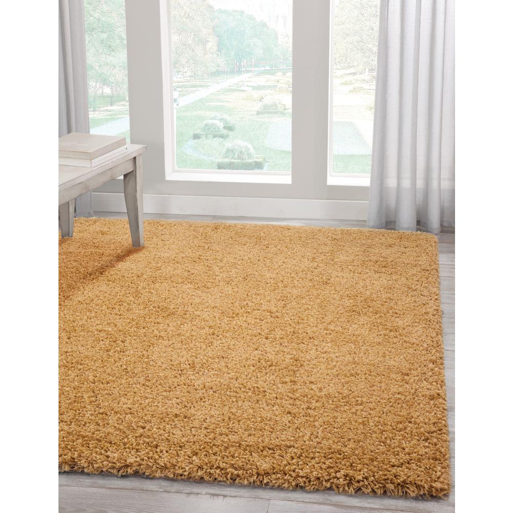 Comfort Shag Yellow Olefin Area Rug, 7'10" x 10'6"