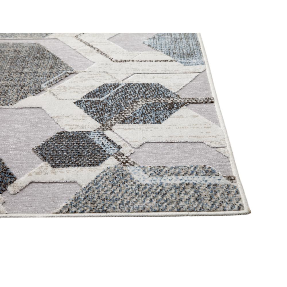 Napa Elio Grey/ Blue/ Multi Geometric Area Rug, 5'3" x 7'6"
