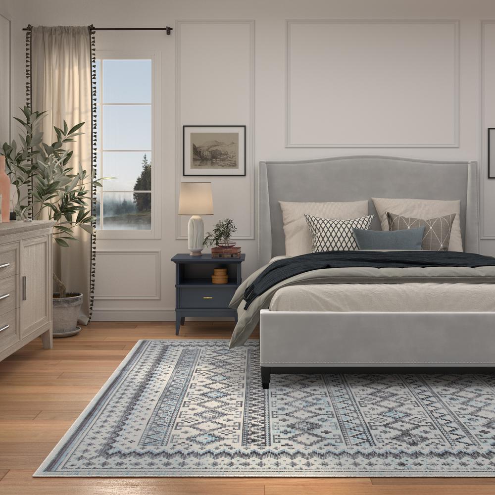Sonoma Fallon Blue/Charcoal/Grey/Ivory Area Rug, 5'3" x 7'6"
