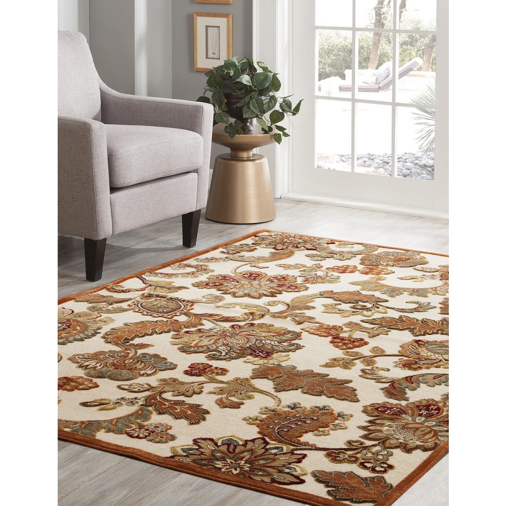 Napa Fulton Ivory/Browns/Tan/Sage Area Rug, 5'3" x 7'6"
