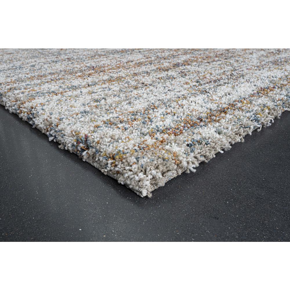 Granada Ezra Ivory, Blue, Orange, and Rust Olefin Shag Area Rug, 5'3" x 7'6"