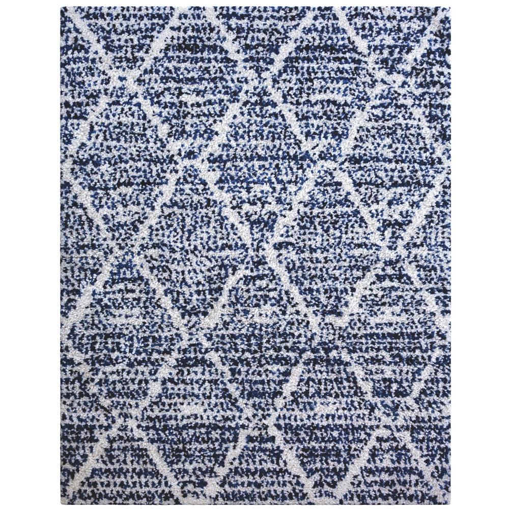 Oasis Delphine Royal Blue and White Polyester Area Rug, 5'3 x 7'6"