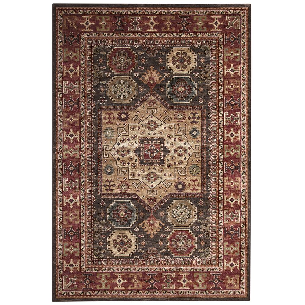 Sonoma Curran Chocolate/Red/Ivory Area Rug, 7'10" x 10'1"