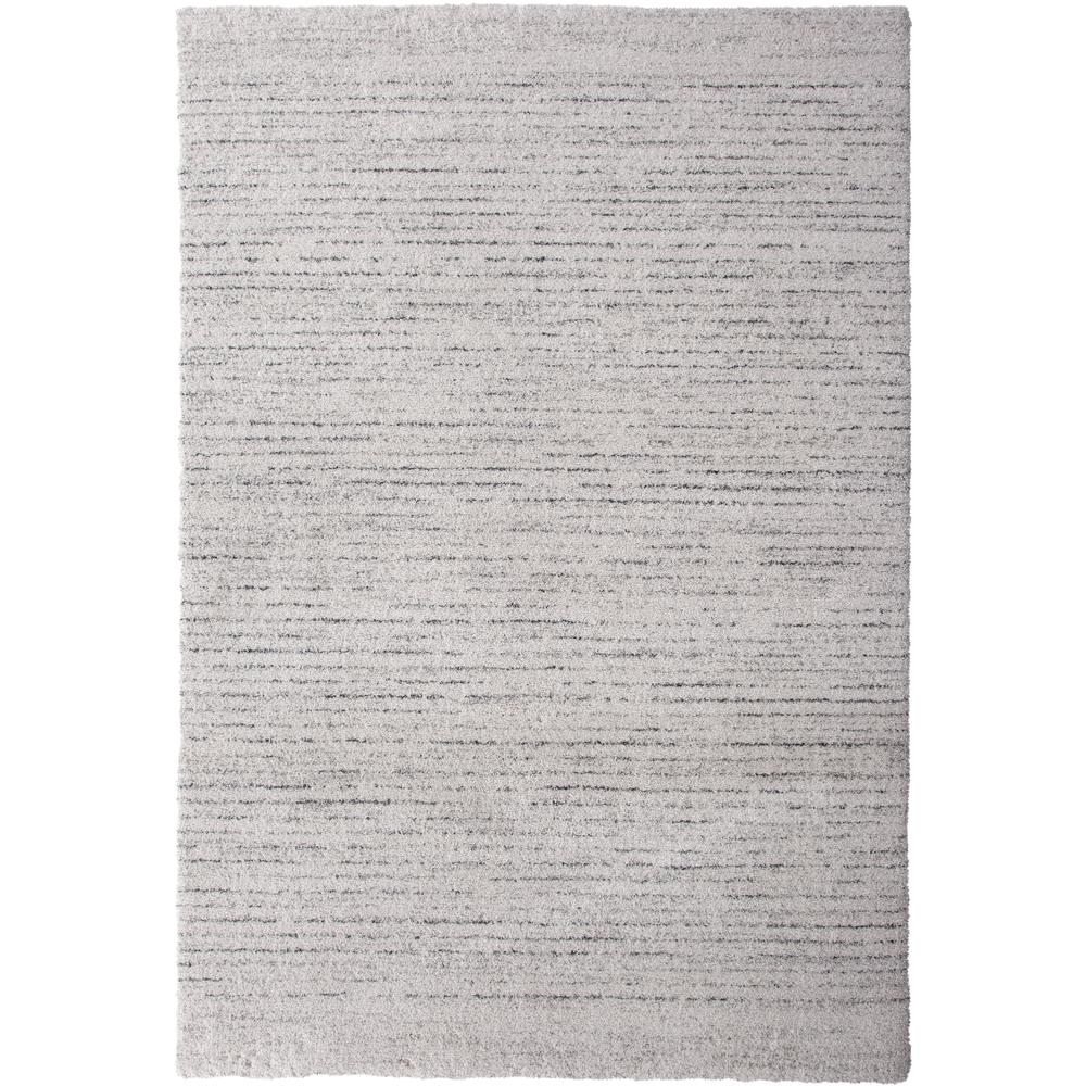 Granada Lola Ivory/ Charcoal Stripe Area Rug, 5'3" x 7'6"