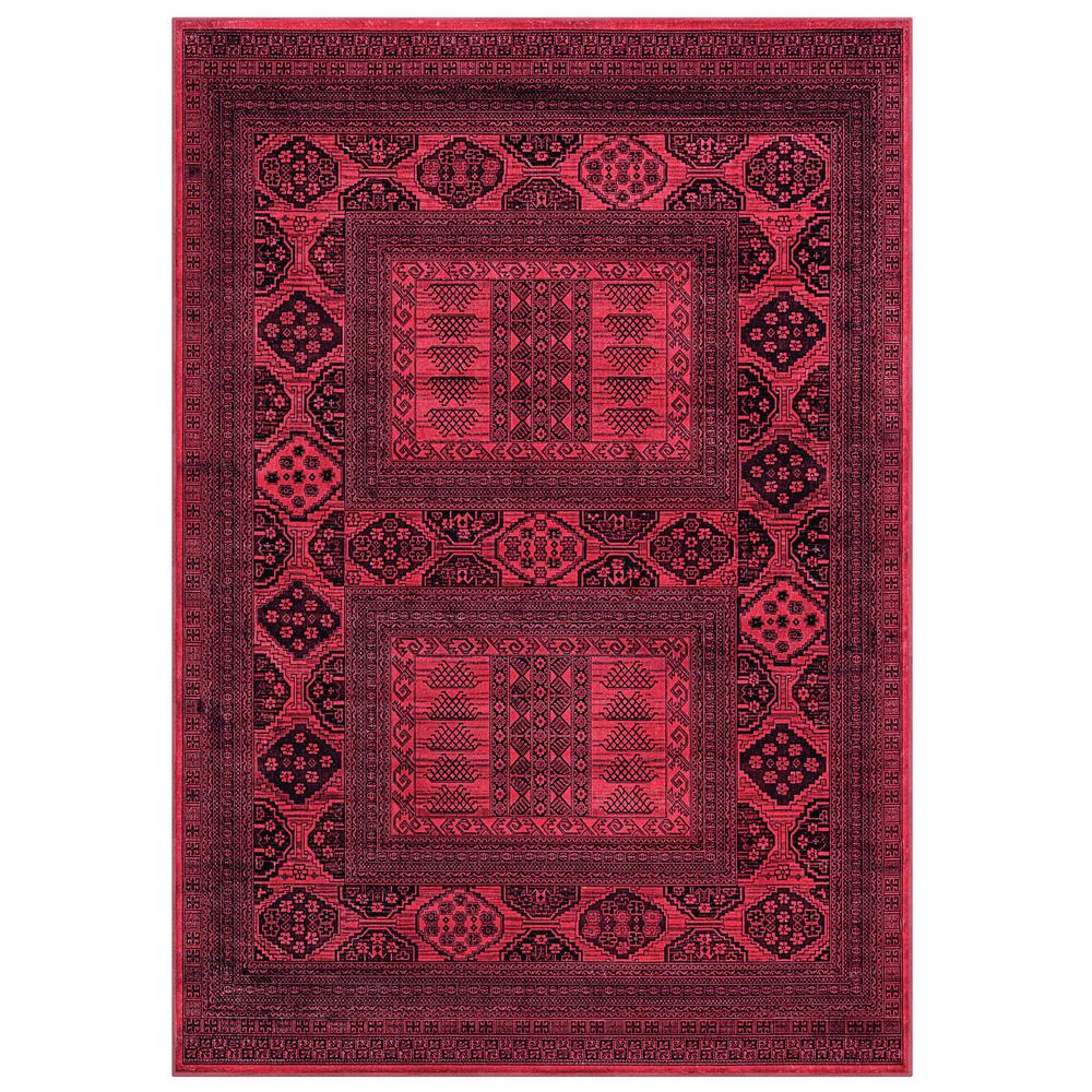 Sonoma Alastair Red and Black Viscose Area Rug, 7'10" x 10'