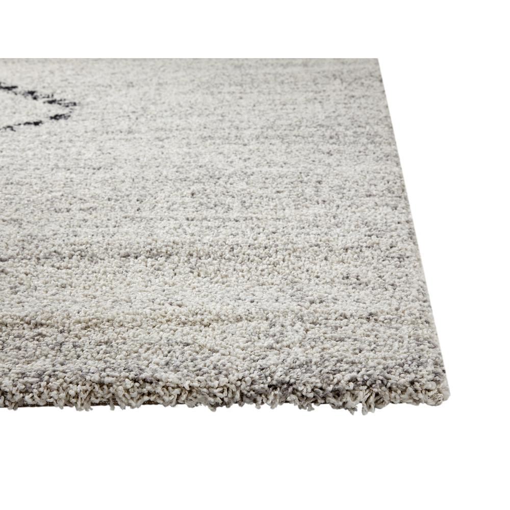 Granada Jewels Ivory, Grey, and Charcoal Olefin Shag Area Rug, 7' 10" x 10' 10"