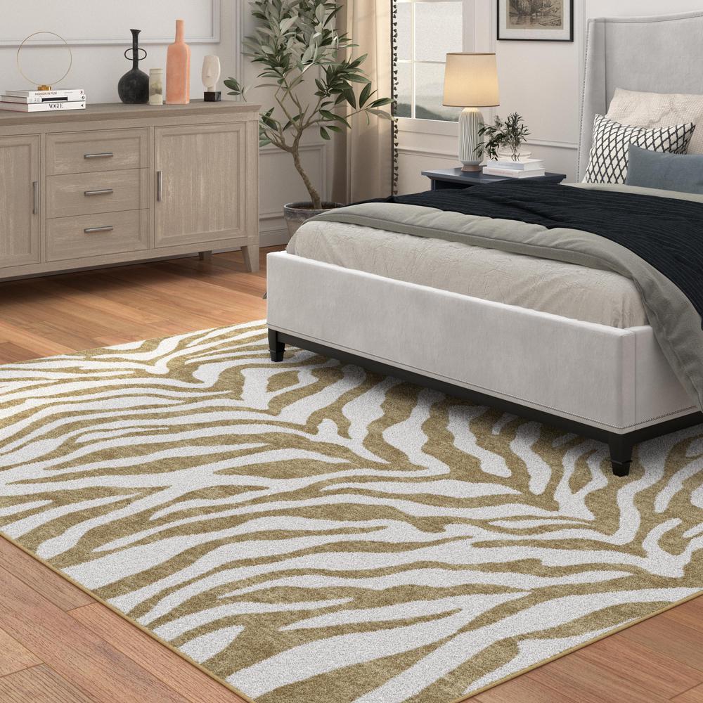 Sonoma Tabora Beige and Gold Viscose Area Rug, 7'10" x 10'9"