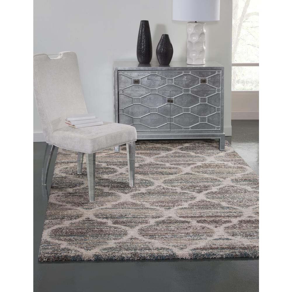 Granada Trellis Blue/Brown/Tan Area Rug, 7'10" x 10'10"