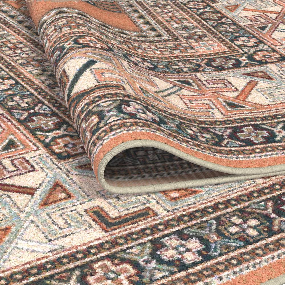 Sonoma Myan Aqua/Rust/Black/Ivory Area Rug, 3'11" x 5'7"