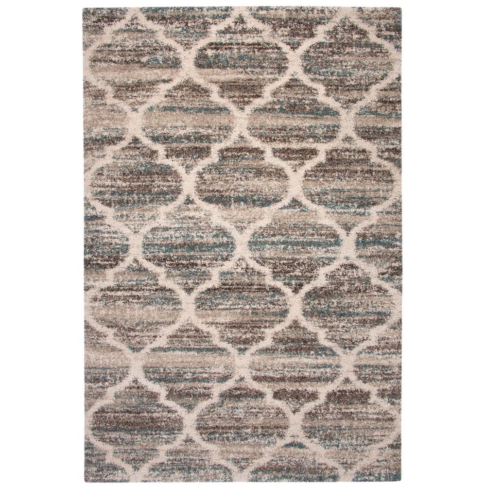 Granada Trellis Blue/Brown/Tan  Area Rug, 5'3" x 7'6"
