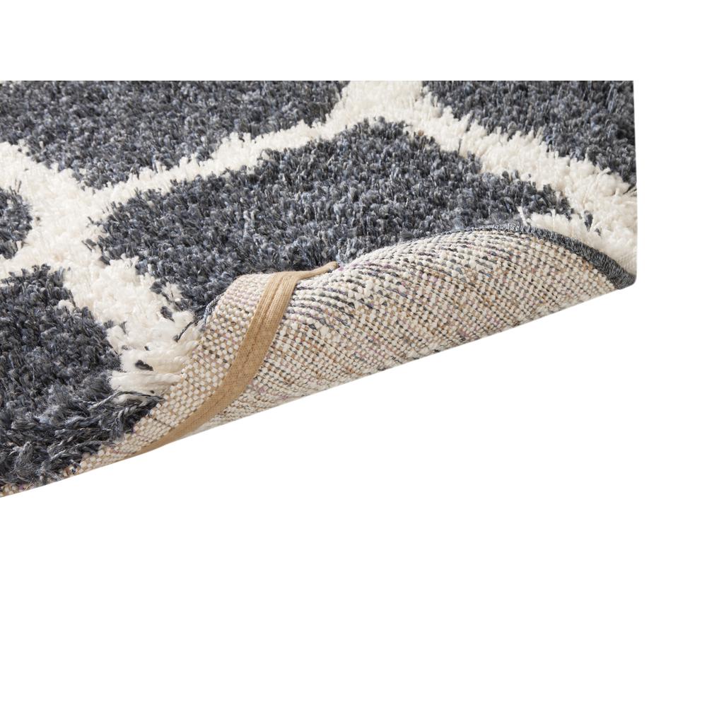 Comfort Shag Blue/White Olefin Area Rug, 5'3" x 7'6"