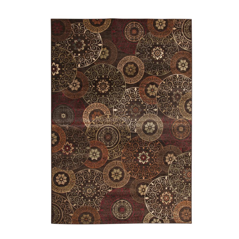 Sonoma Lundy Rust/Brown/Ivory Area Rug, 5'3" x 7'6"