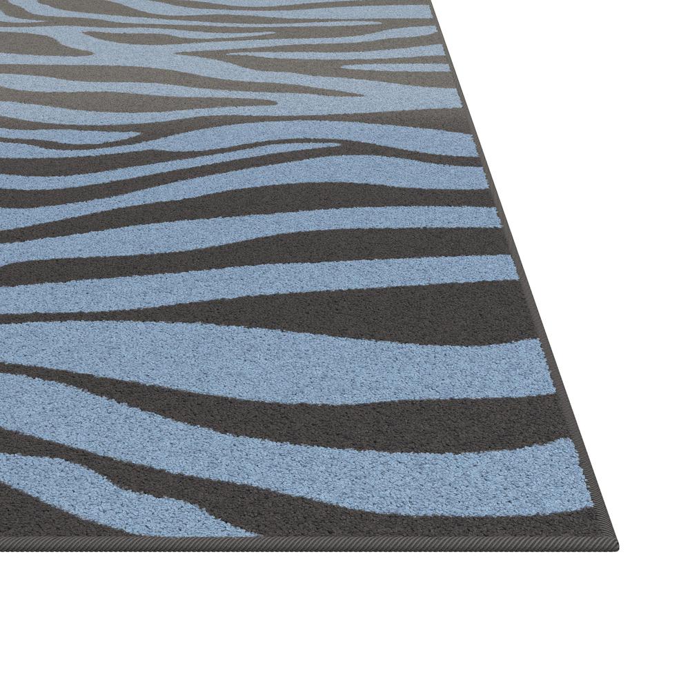 Sonoma Tabora Blue and Black Viscose Area Rug, 5'3" x 7'6"