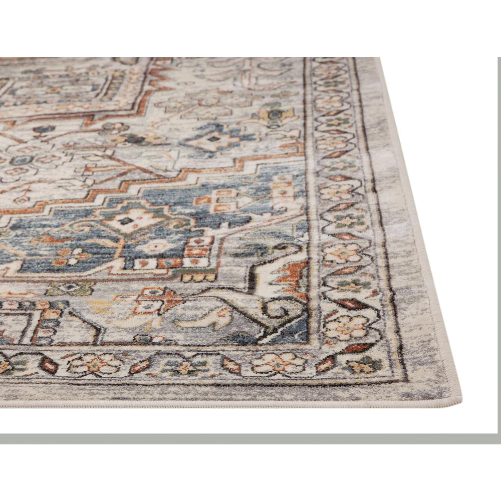 Sonoma Emperial Natural/ Rust/ Blue Viscose Area Rug, 7'10" x 10'1"