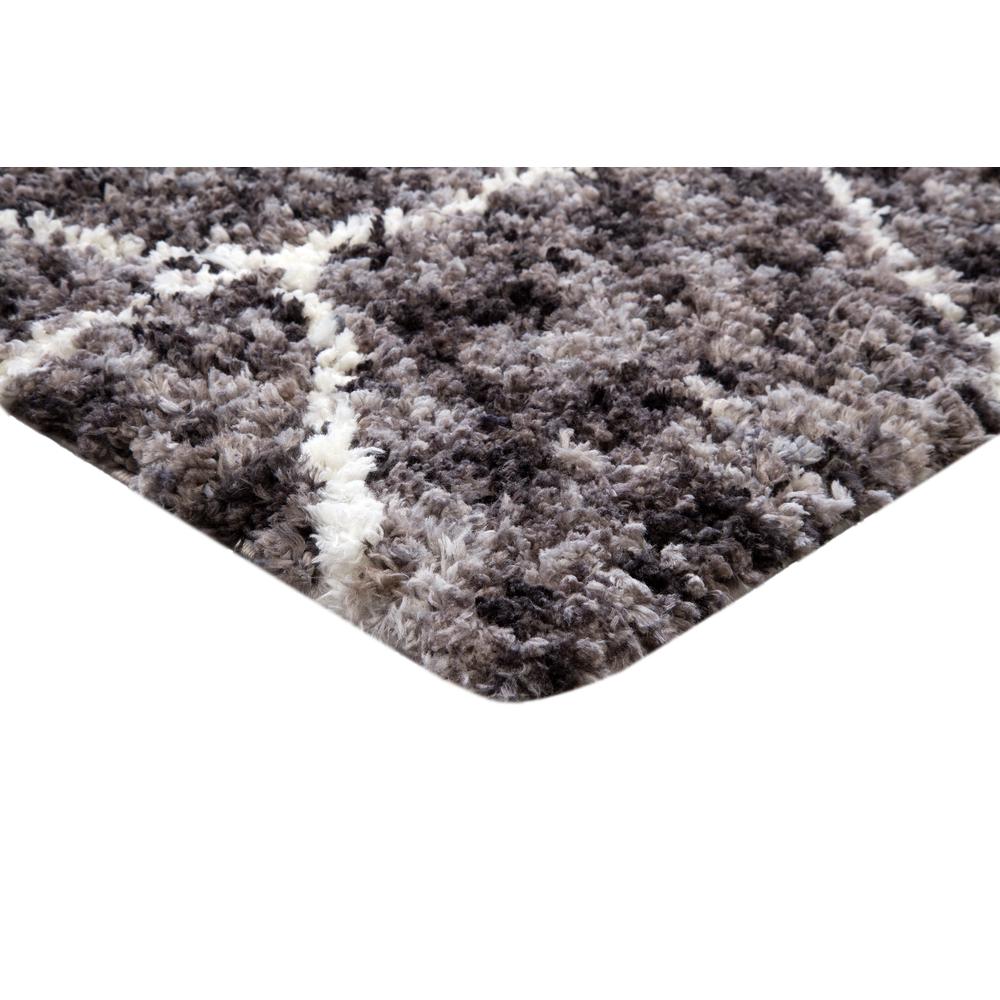 Oasis Cosima Dark Gray and White Polyester Area Rug, 5'3 x 7'6"