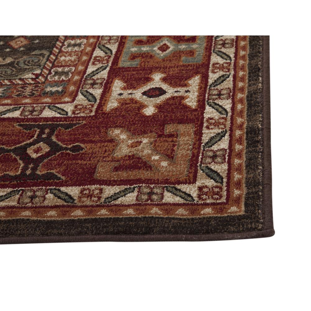 Sonoma Curran Chocolate/Red/Ivory Area Rug, 5'3" x 7'6"