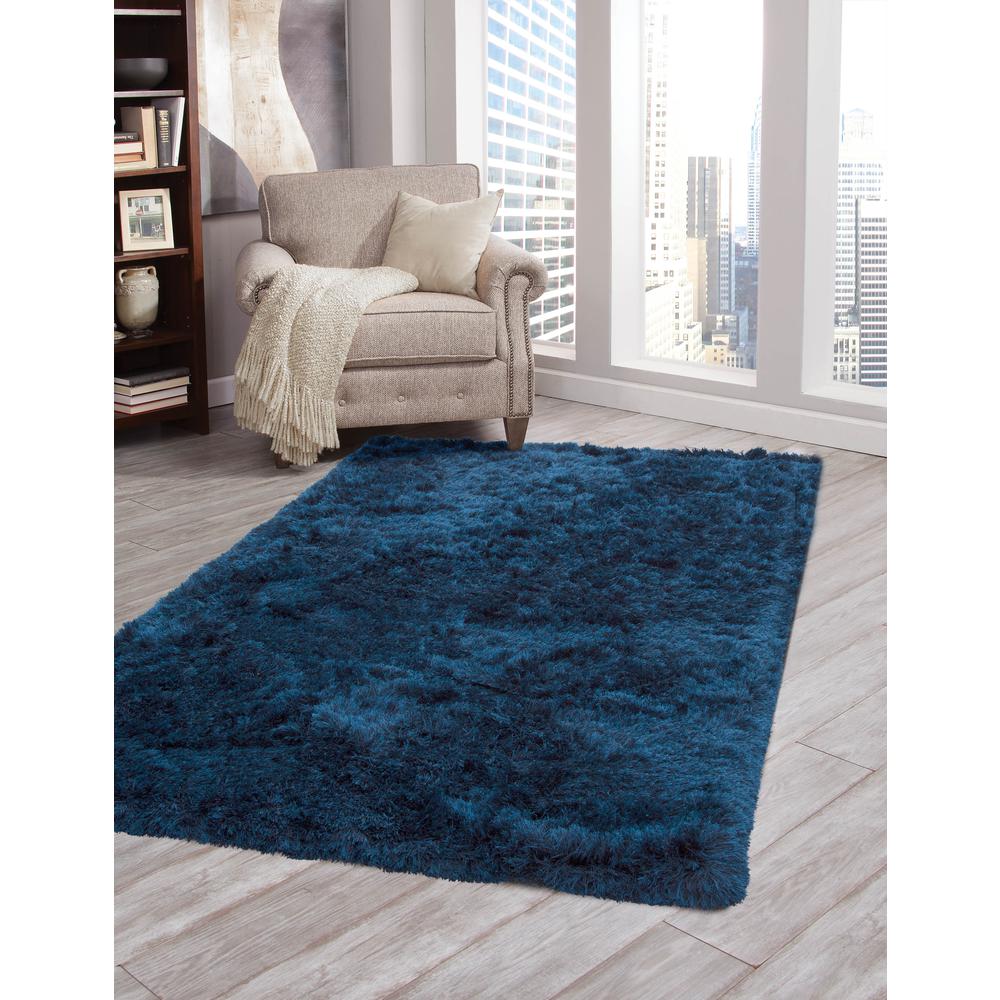 Luxe Shag Blue Area Rug, 8' x 10'