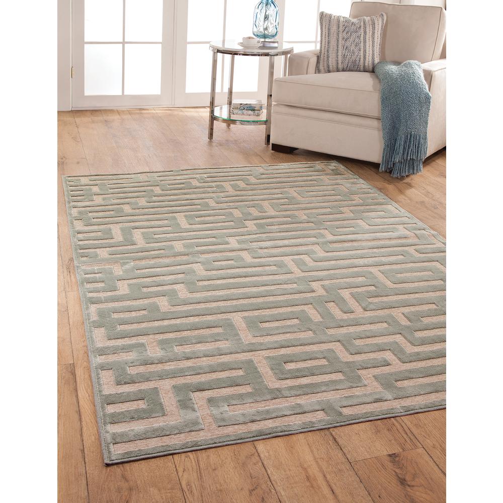 Napa Maze Lt. Blue/Grey Area Rug, 7'10" x 10'10"